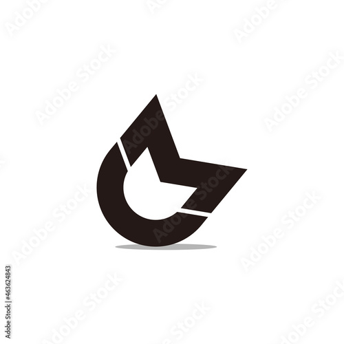 letter cm simple geometric link line logo vector