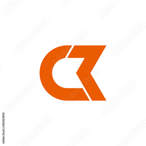 letter cr simple geometric link line logo vector