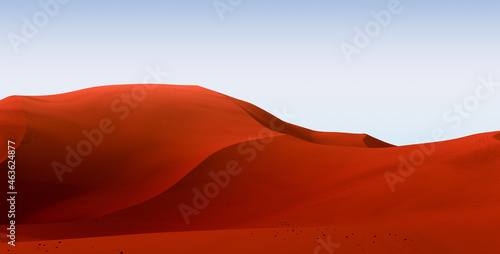 Dark orange-red dunes and blue sky Fototapet