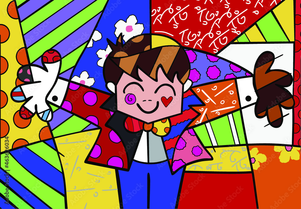 quadro romero britto the hug Stock Vector | Adobe Stock