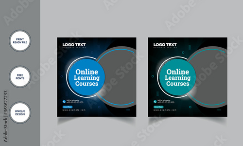 Online learning courses social media banner