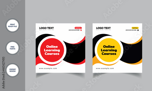 Online courses social media post Design