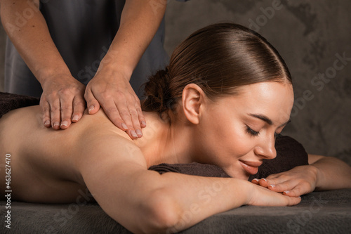 Woman lying down on massage