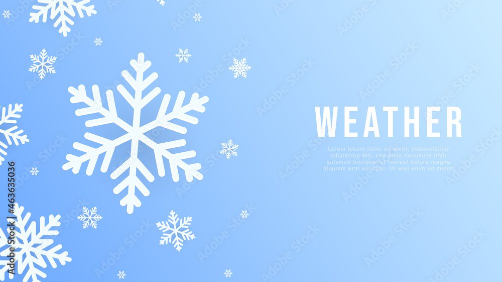 Snowflakes in winter, illustration of the weather concept , Paper cut style ,Vector illustration EPS 10