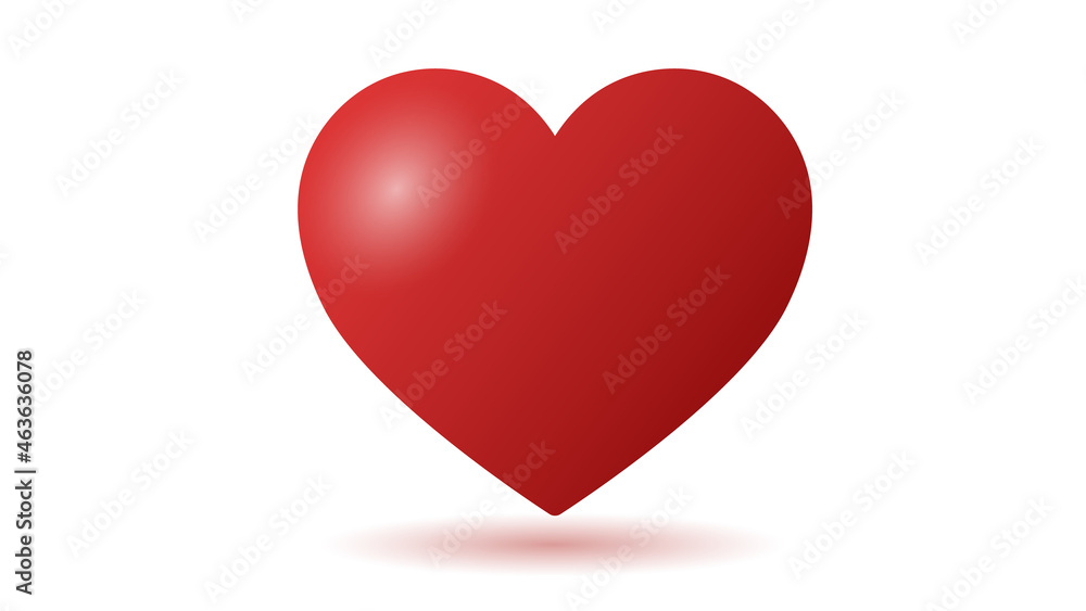A big heart is red color isolated on white background, illustration Vector EPS 10