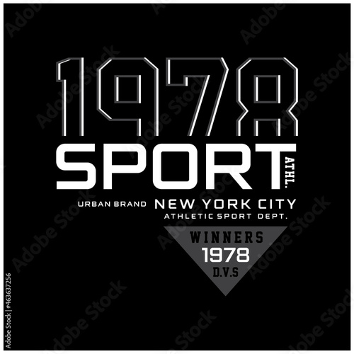 Sport athletic typography, t-shirt graphics, vectors