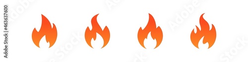 fire icon, flame sign burn symbol logo vector illustration isolated white background
