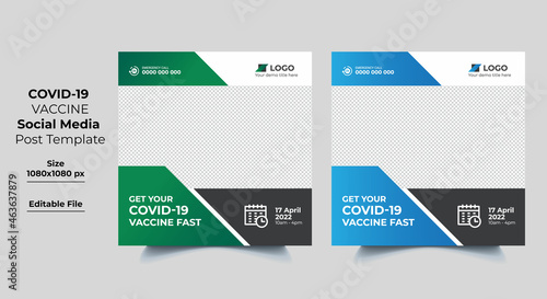 Covid-19 social media post template, Covid-19 vaccine Flyer Design, Medical Flyer Template design