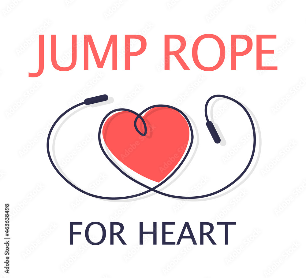 Jump rope for heart fundraising poster design. Clipart image Stock ...