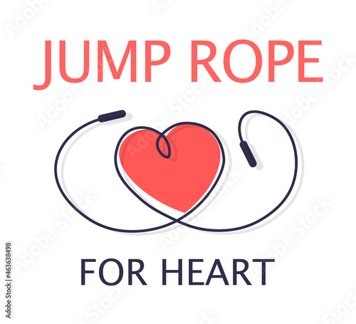Jump rope for heart fundraising poster design. Clipart image