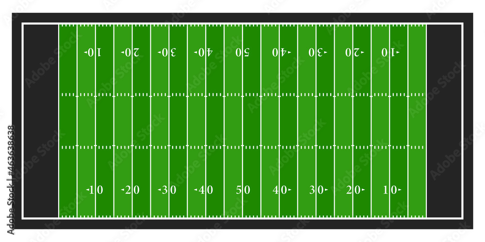 Fototapeta Top view american football field diagram. Clipart image