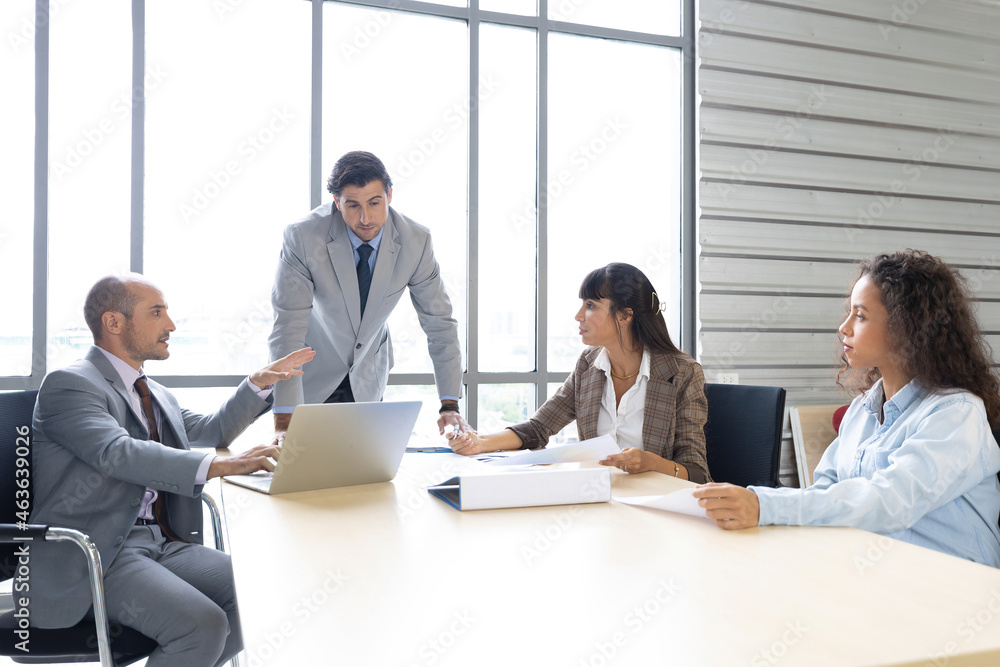 businesspeople team meeting and brainstorming works on the table in conference room businesspeople team meeting and brainstorming works on the table in conference room