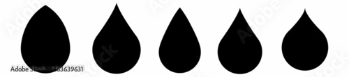 Water drop icons collection. Oil drop set vector