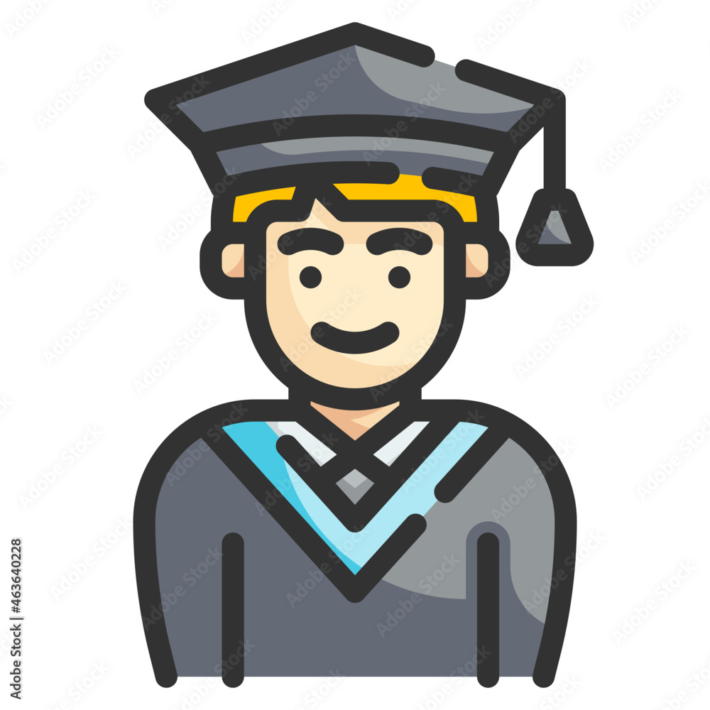 graduation line icon