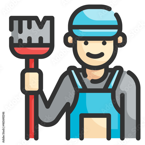 janitor line icon