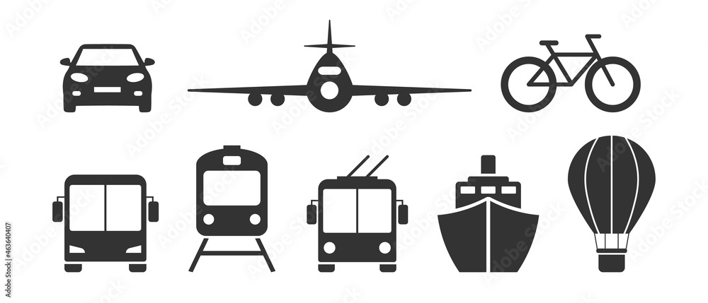 Transport vector isolated icon set on white background. Transport vector isolated icon set on white background.