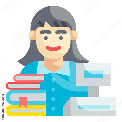 librarian flat icon