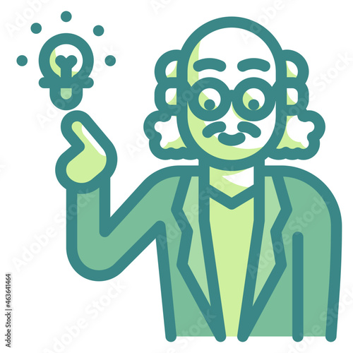 professor blue line icon