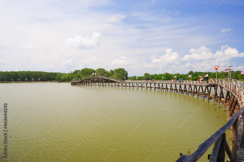  Wooden Bridge at Nong Yai of Chumphon province, Southern of THAILAND