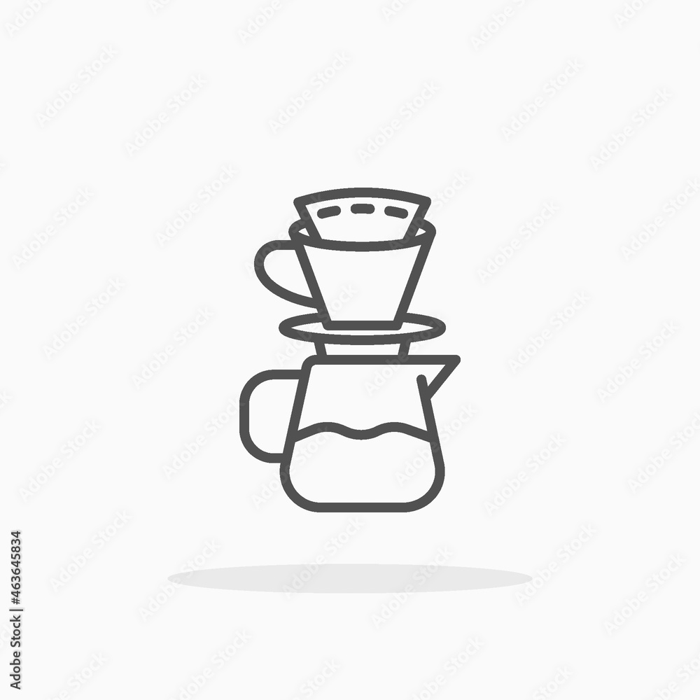 Dripper icon. Outline Black. Editable Stroke. Enjoy this icon for your project. Dripper icon. Outline Black. Editable Stroke. Enjoy this icon for your project.