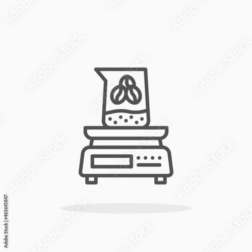 Digital Scale icon. Outline Black. Editable Stroke. Enjoy this icon for your project.