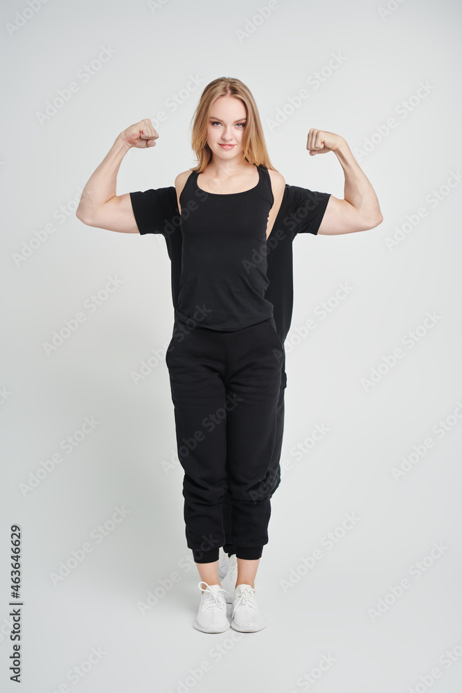 girl with muscular arms girl with muscular arms