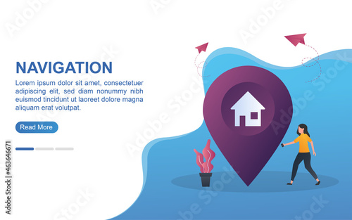 Wallpaper Mural Illustration concept of navigation with people walking looking for addresses. Torontodigital.ca