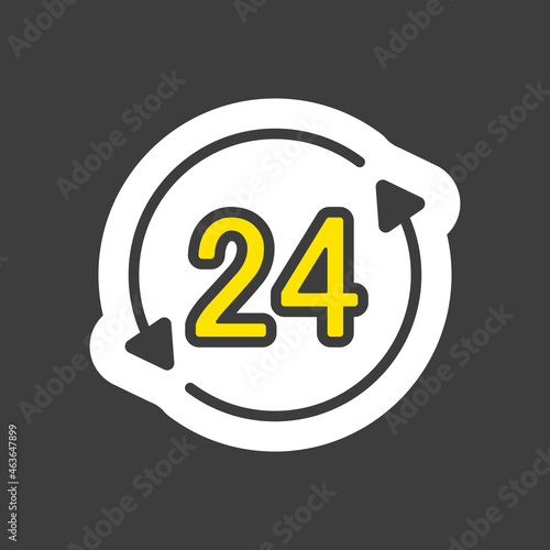 Service twenty four hours vector icon