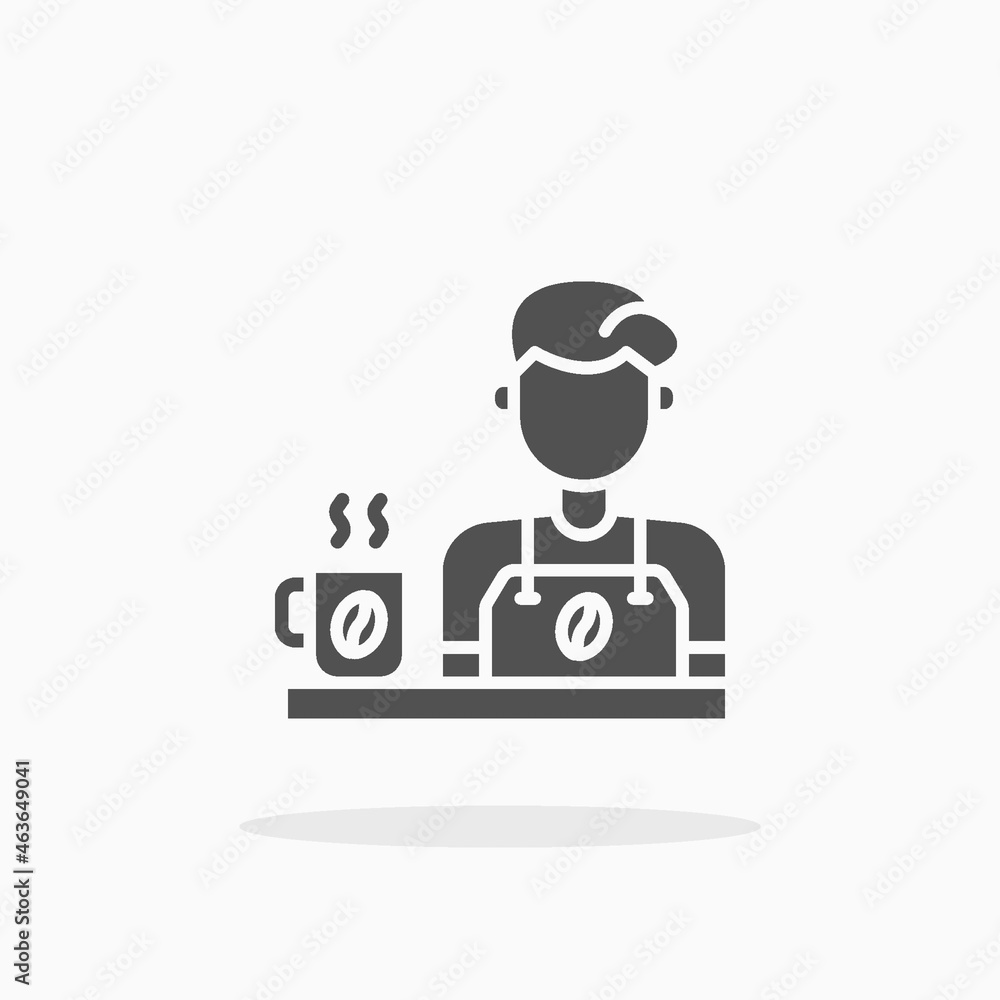 Barista Coffee icon. Solid Black. Vector illustration. Enjoy this icon for your project. Barista Coffee icon. Solid Black. Vector illustration. Enjoy this icon for your project.