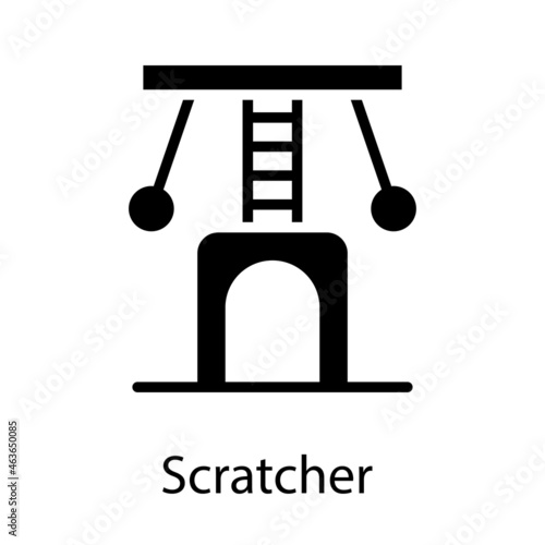 Scratcher Vector Solid Icon Design illustration. Veterinary Symbol on White background EPS 10 File