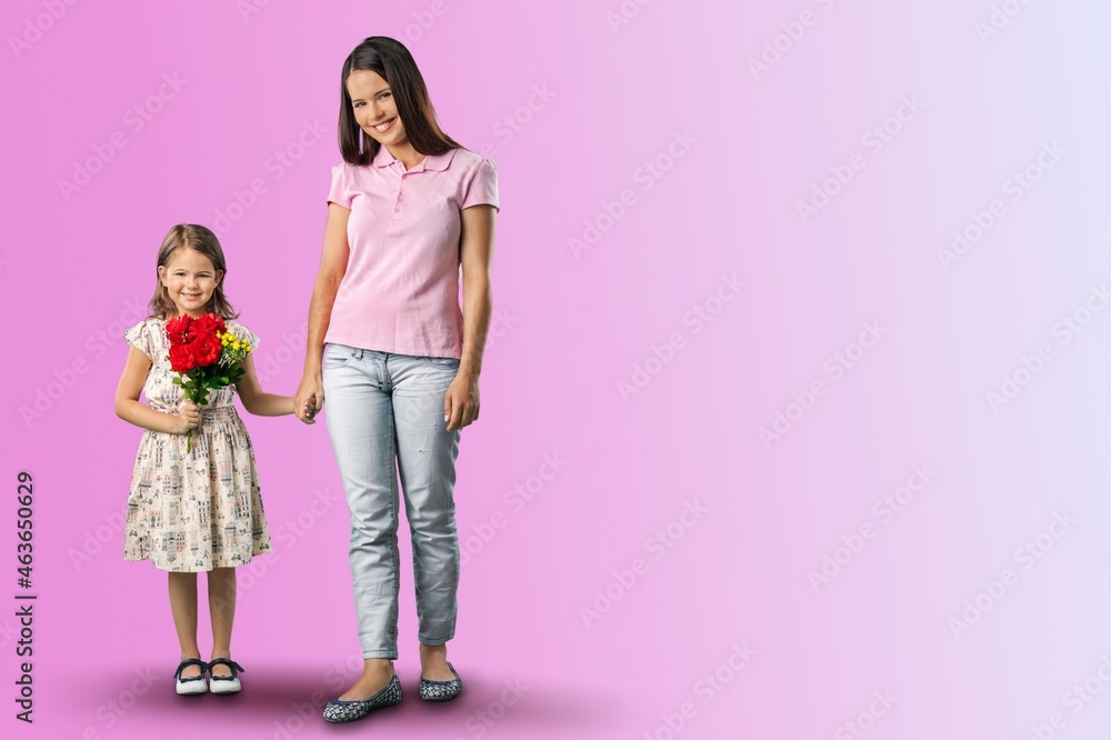 Full length happy woman have fun child baby hold hands walk Full length happy woman have fun child baby hold hands walk