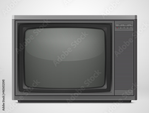 Retro Realistic Wide TV Set from 80s or 90s
