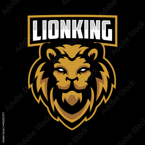 angry lion mascot e sport logo design