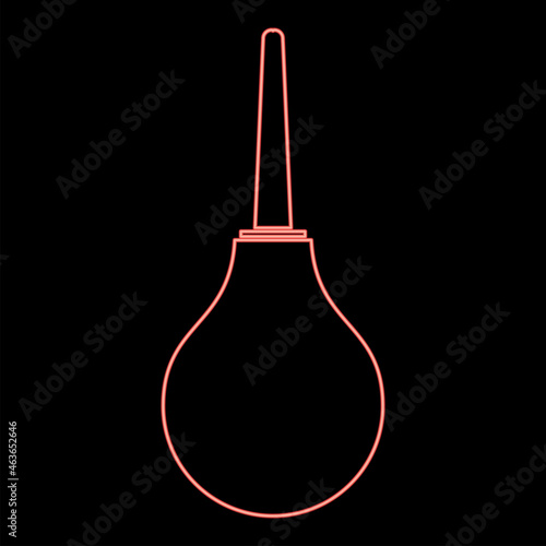 Neon enema red color vector illustration flat style image
