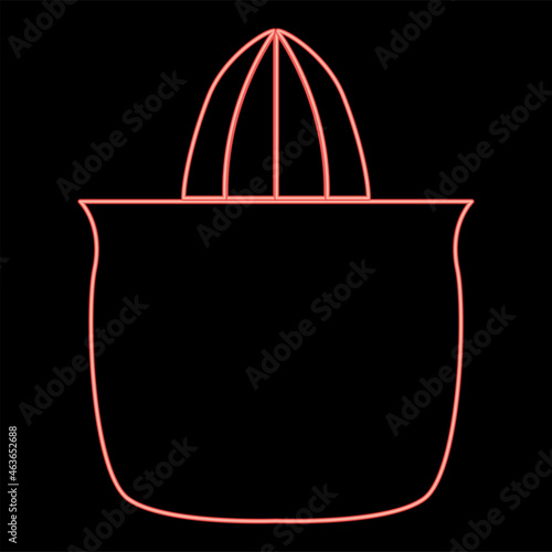 Neon juicer squeezer red color vector illustration flat style image