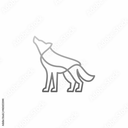 wolf flat minimalist line art logo template vector illustration design
