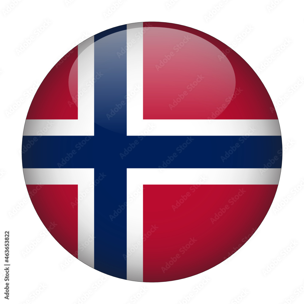Norway 3D Rounded Country Flag button Icon Norway 3D Rounded Country Flag button Icon