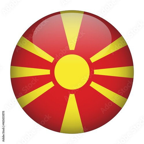 Free Download North Macedonia 3D Rounded Country Flag button Icon - GFXLoad