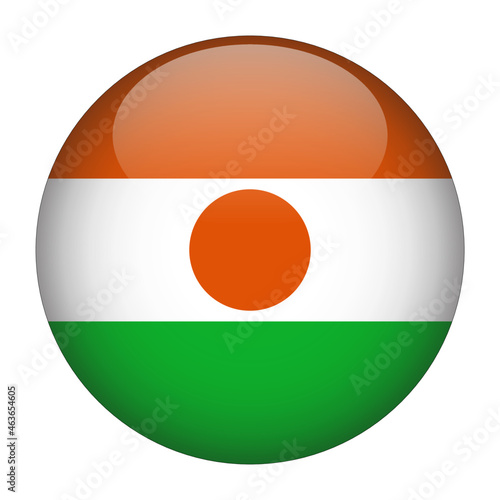 Niger 3D Rounded Country Flag button Icon Free Download Niger 3D Rounded Country Flag button Icon - GFXLoad