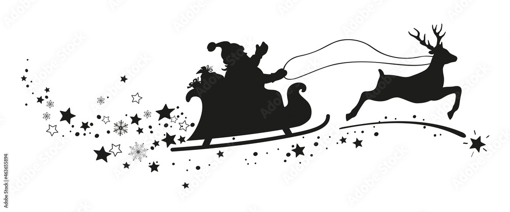 TRAINEAU DU PÈRE NOËL AVEC RENNE