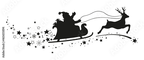 Obraz na płótnie TRAINEAU DU PÈRE NOËL AVEC RENNE w salonie