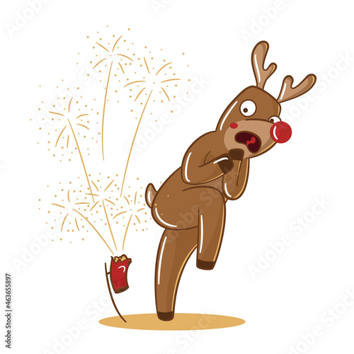 Holiday deer fireworks incorrectly and very scary
