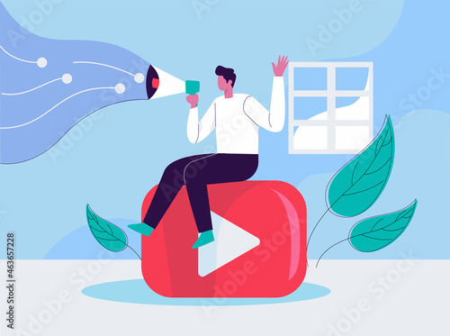 Video marketing illustration concept vector 