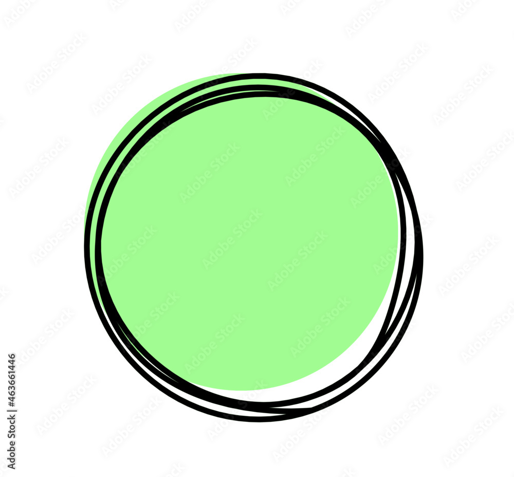 Abstract color circle as line drawing on white background. Vector