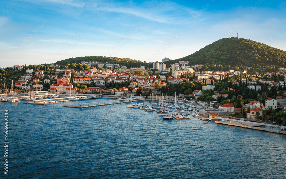Dubrovnik, Croatia landscape and harbor view.