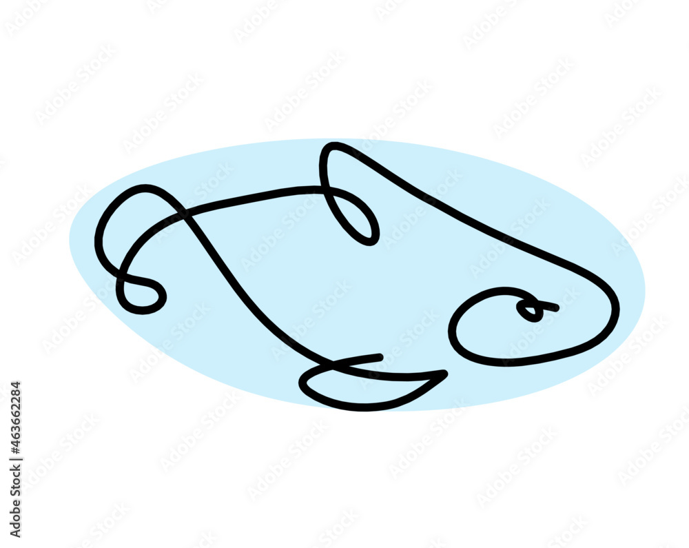 Color silhouette of fish as line drawing on white background. Vector
Color silhouette of fish as line drawing on white background. Vector