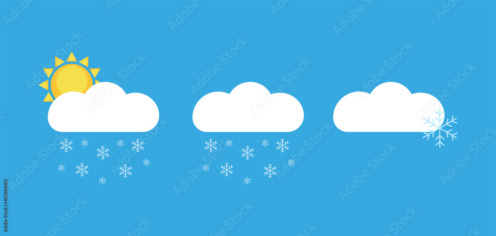 Snow weather icons. Vector graphics