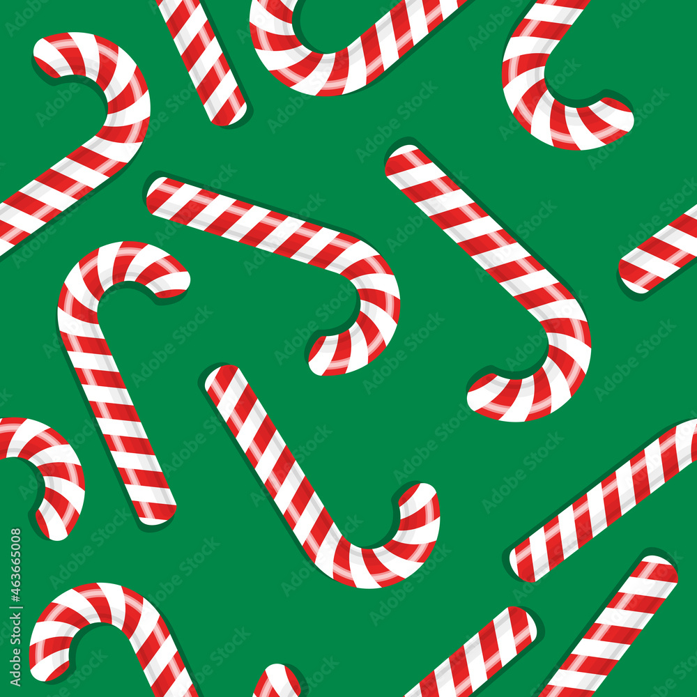 Obraz premium Christmas candy cane background. Holidays vector seamless pattern.