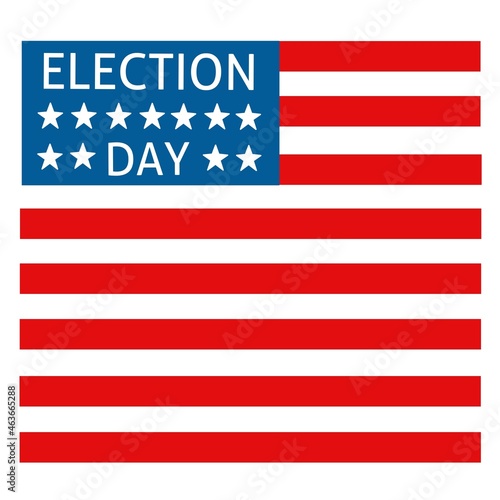 The 2021 Presidential Election in the United States. Polling day, US Election. Patriotic American elements. Vector illustration