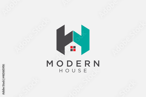 modern architecture logo design template. building and home logotype Letter H logo design concept. architect , designer, construction, residential, mortgage vector logo design illustration